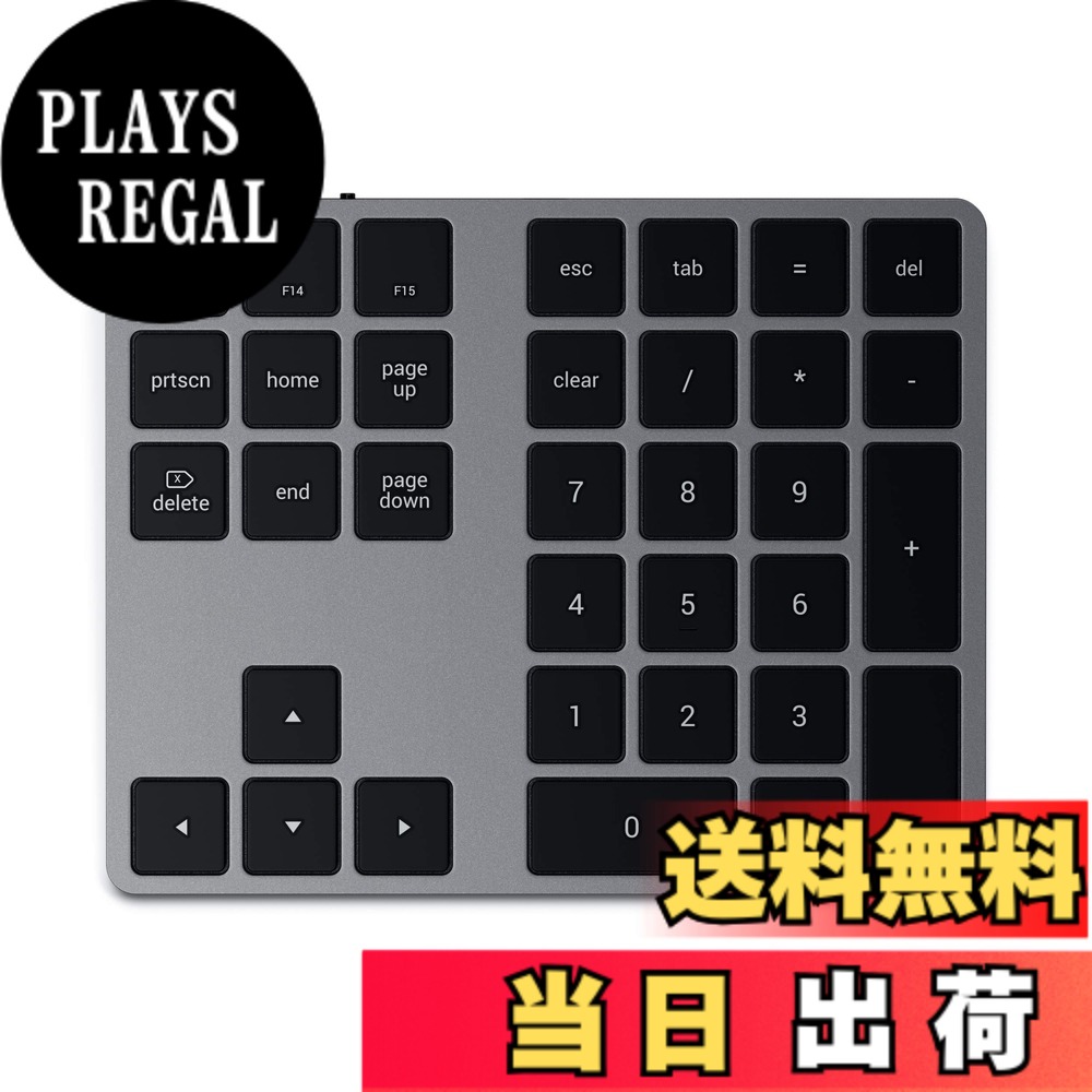 【送料無料】SATECHI 34キー Bluetooth ワイヤレステンキーパッド － US 英語配列 薄型 USB-C充電式 数字キーボード、アルミザイン － MacBook Air & Pro、Mac Mini、iPad、iMac、iPhone 他対応 － スペースグレー