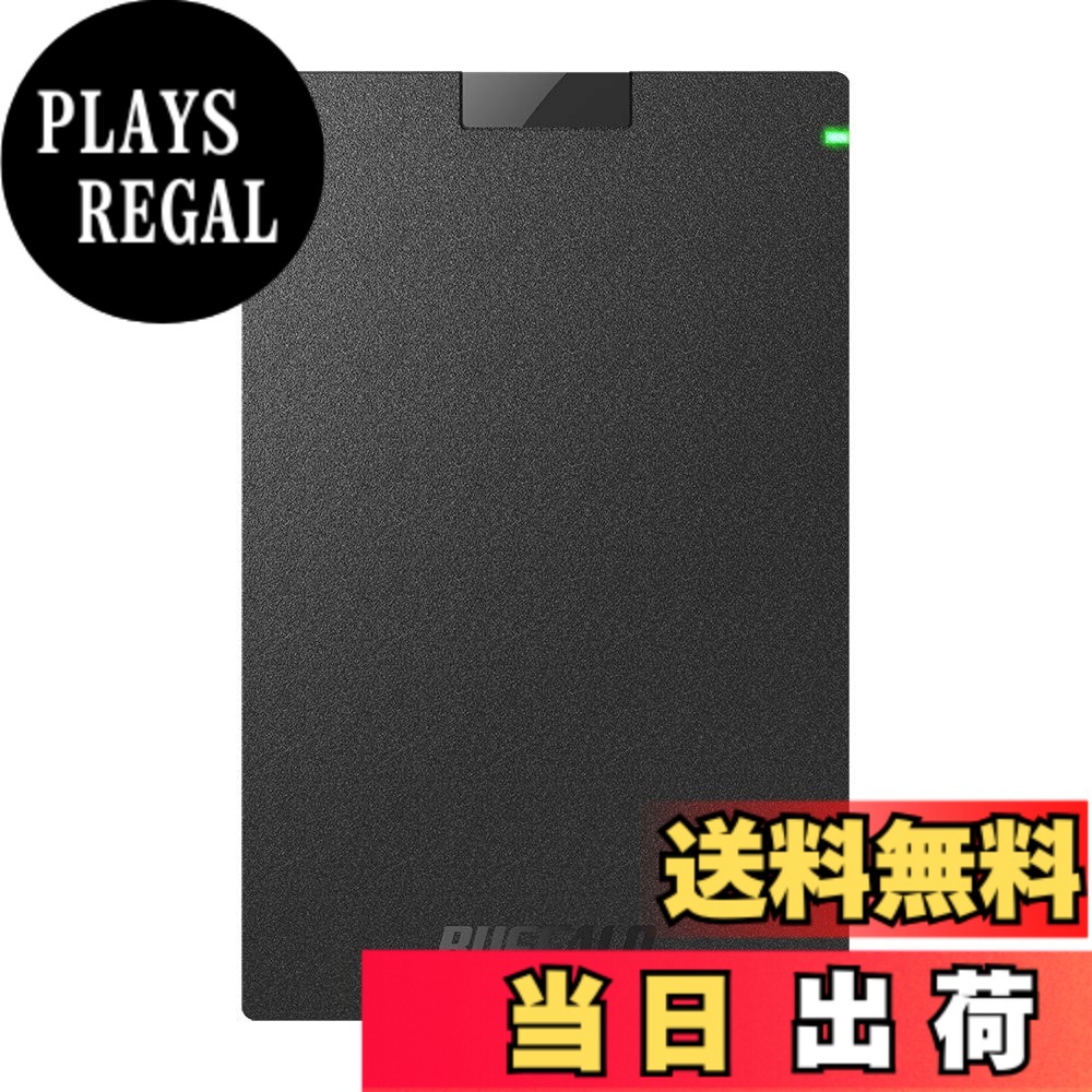 【貨物輸送無料】緩衝装置置き目 BUFFALO USB3.2(Gen1)相応う携帯型HDD Type-C有線テレビ付 2結核症 黒いこと 固定ディスク-PGAC2U3-BA
