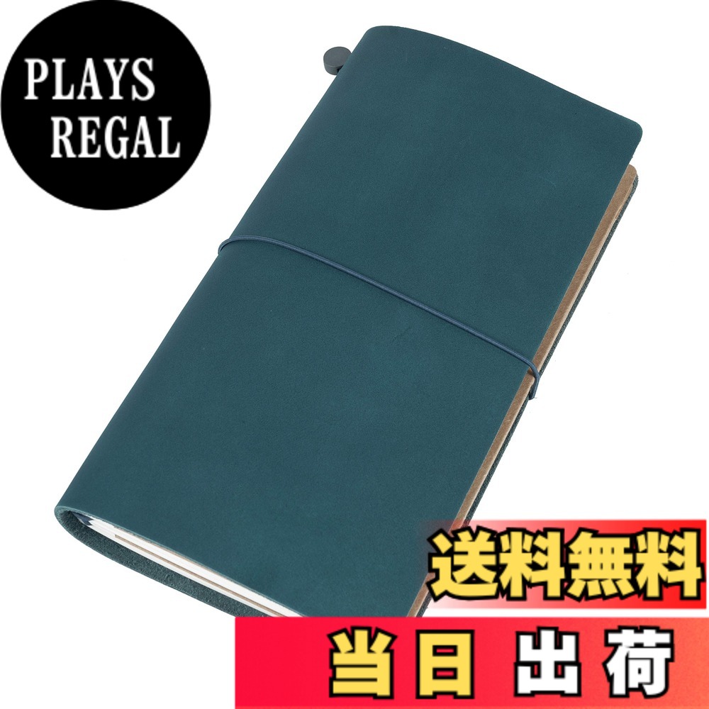 【送料無料】Collasaro レザーノート 本革 手帳 メモ帳 (ネイビーブルー, M, レギュラーサイズ, 220 x 125 mm)
