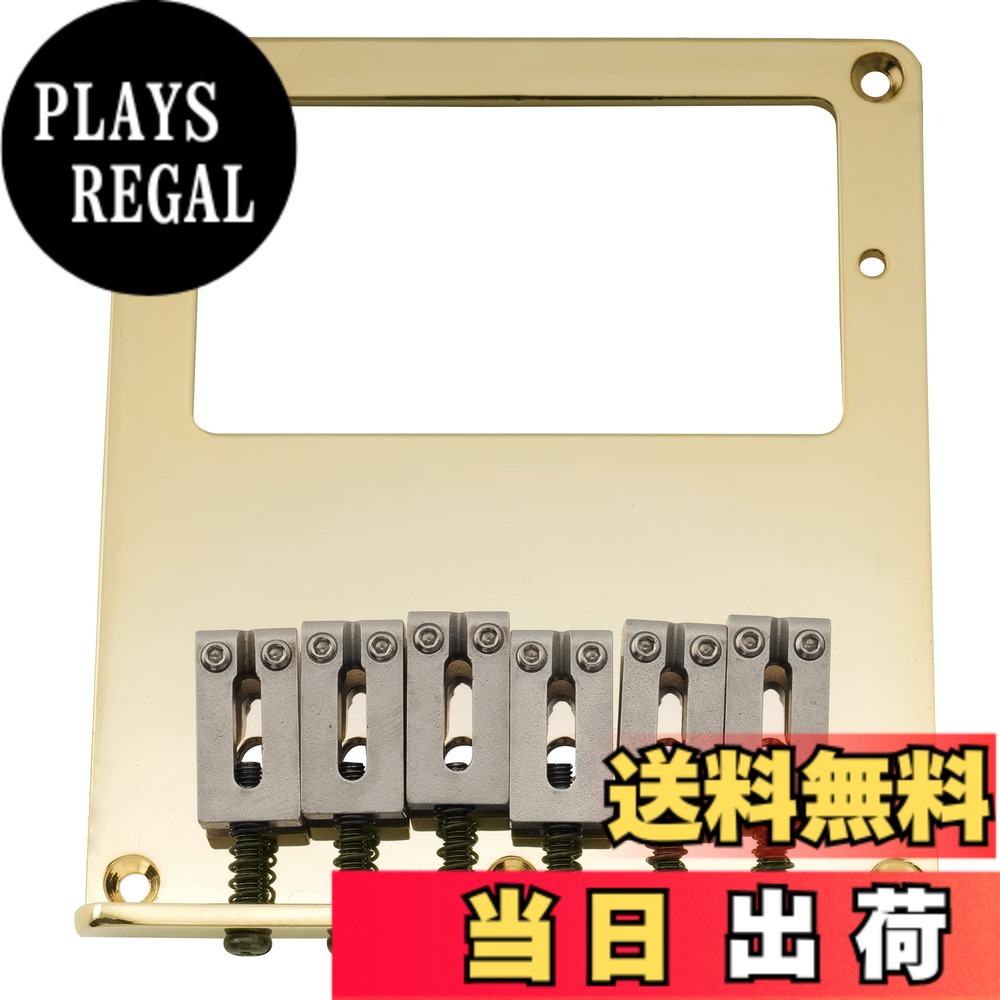 【送料無料】Musiclily Pro ハムバッカーテレキャスター用ブリッジ 6WAYステンレス鋼製サドル Teleエレキギター用、ゴールド