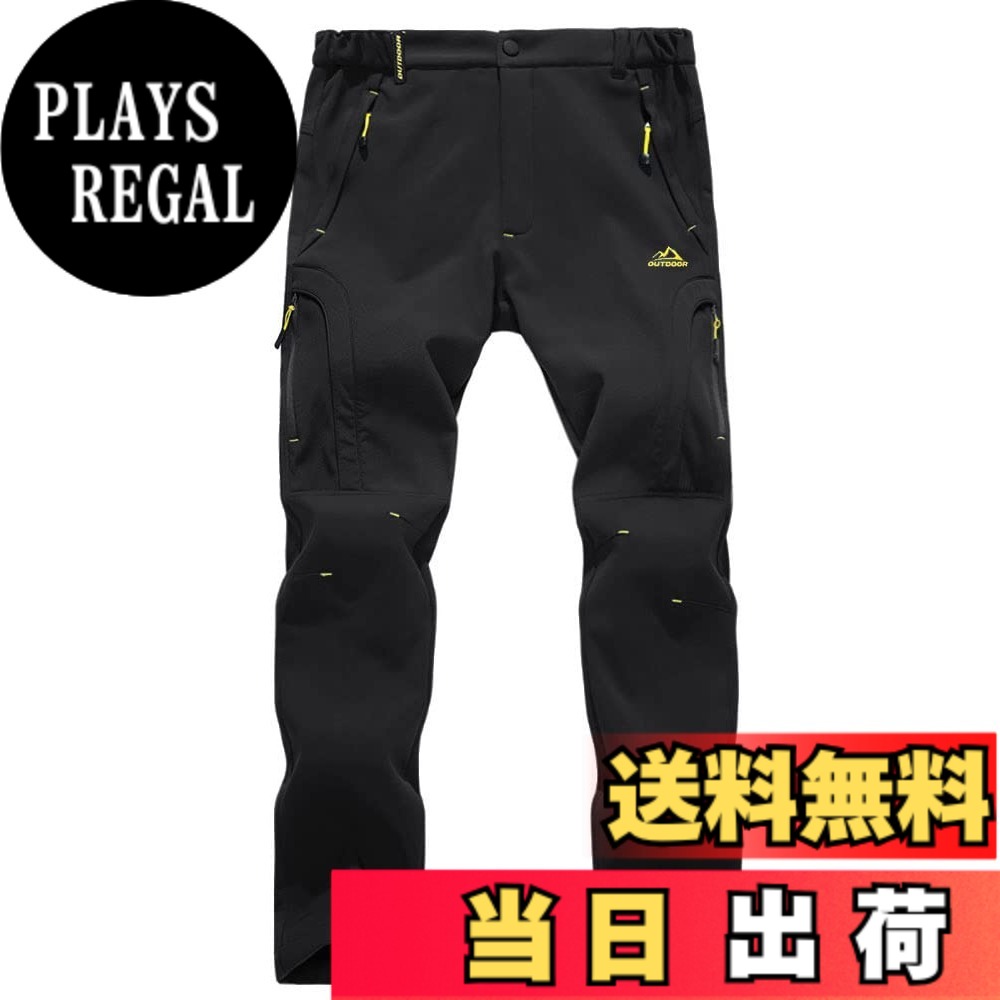 【送料無料】[KEFITEVD] アウトドアパンツ メンズ 防寒 登山パンツ メンズ ソフトシェルパンツ 暖かいズボン 作業着 ズボン ゴルフウェア ブラック JP M｜PLAYS REGAL