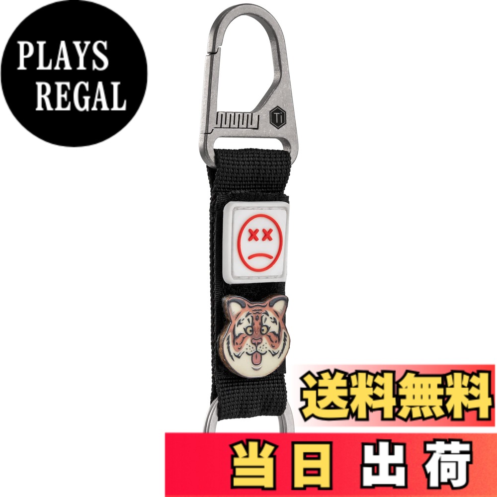 【送料無料】KeyUnity カラビナ ワッペンホルダー 携帯用 KB01 キーホルダー チタン合金製 ベルクロパッチ専用 軽量 丈夫 キーチェーン 面ファスナー マジックテープ ワッペン別売