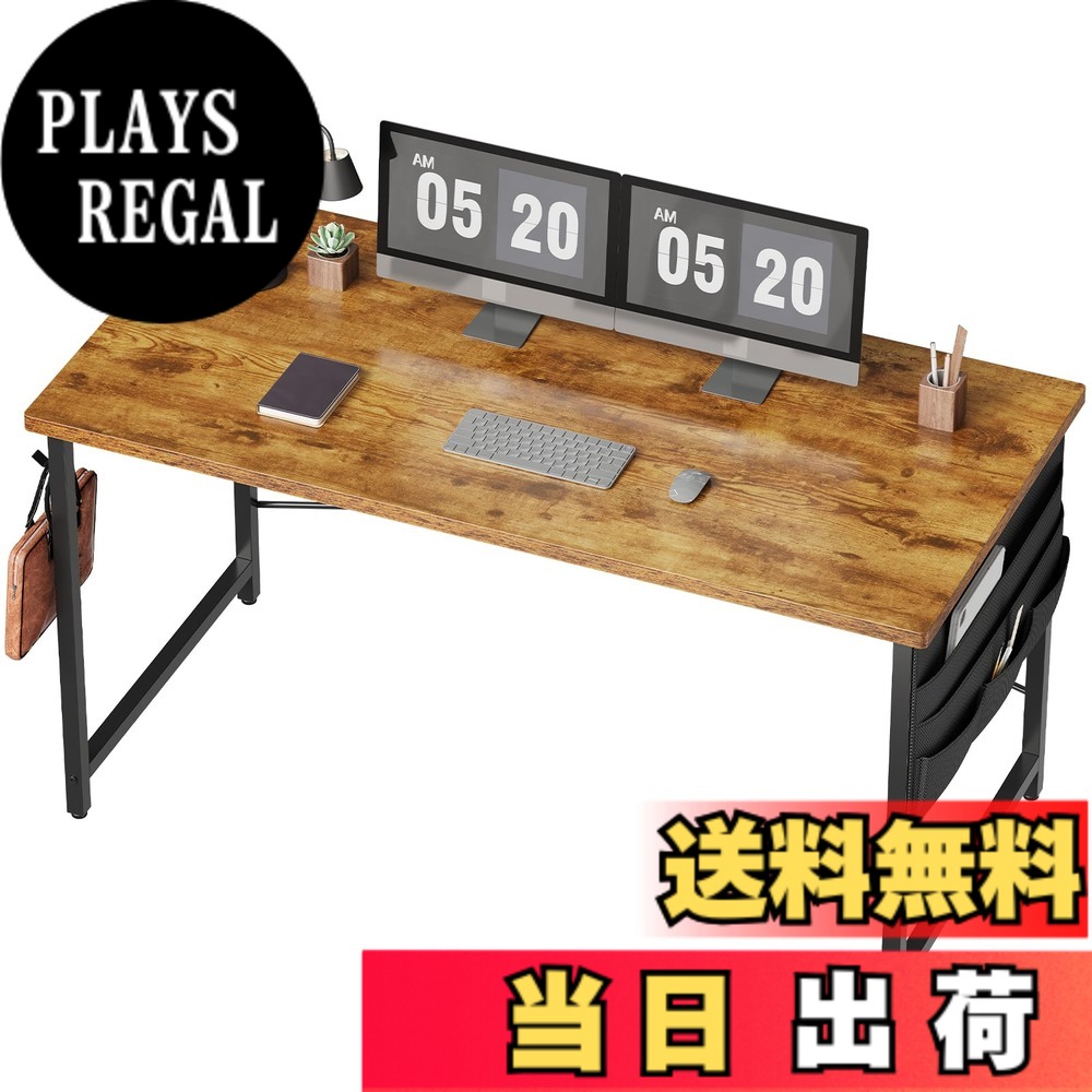 【送料無料】YeTom 机 デスク パソコンデスク pcデスク 幅120*奥行55cm つくえ 収納袋付き勉強机 フック付き学習机 組立簡単 テレワーク ビンテージ 8,179円