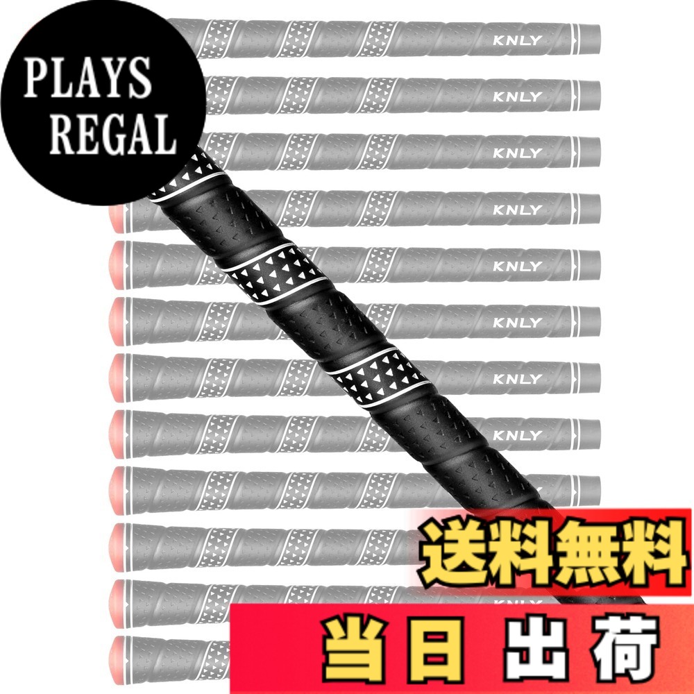 【送料無料】KNLY Wrapゴルフグリップ13セットは、滑り止めのTPEゴム複合材質であり、全天候標準/中型混合のゴルフクラブグリップであり、7色から選択できます (中型, 黒-赤)