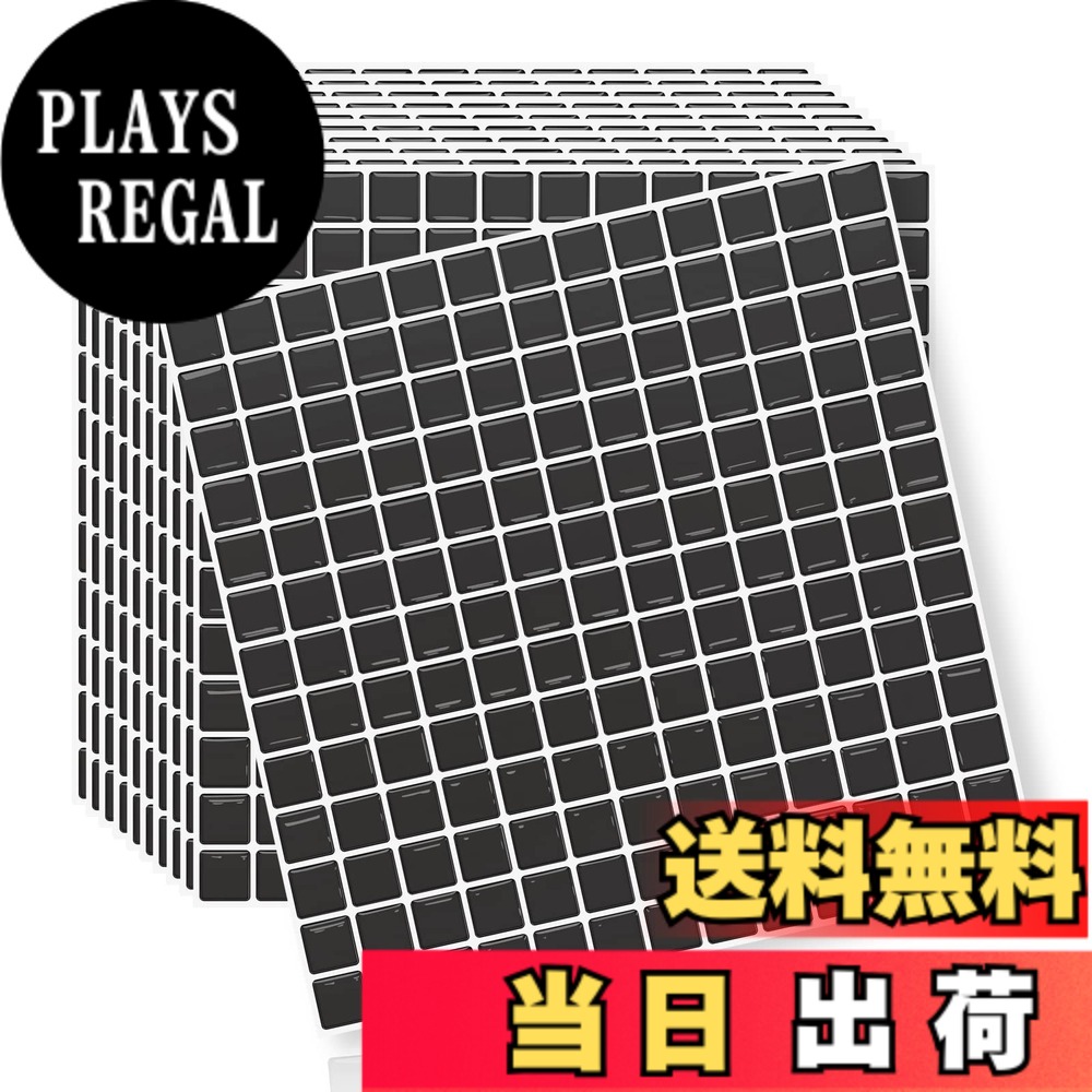 【送料無料】MORCART タイルシール 防水 耐熱 キッチン 洗面所 トイレ DIY 家具やアイテムの装飾 タイルシート 壁紙シール 3D リメイクシート (25x25cm, 10枚, モザイク・ブラック)