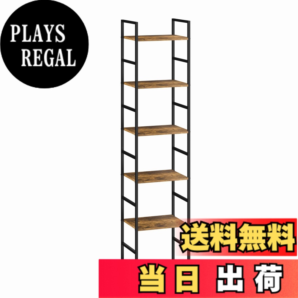 【送料無料】XINYF 棚 ラック おしゃれ 棚 スリム 棚 ラック 棚 スリム シェルフ ラック おしゃれ オープンシェルフ オープンラック 本棚 スリム (レトロ, 幅40x奥行30x高さ176cm)｜PLAYS REGAL