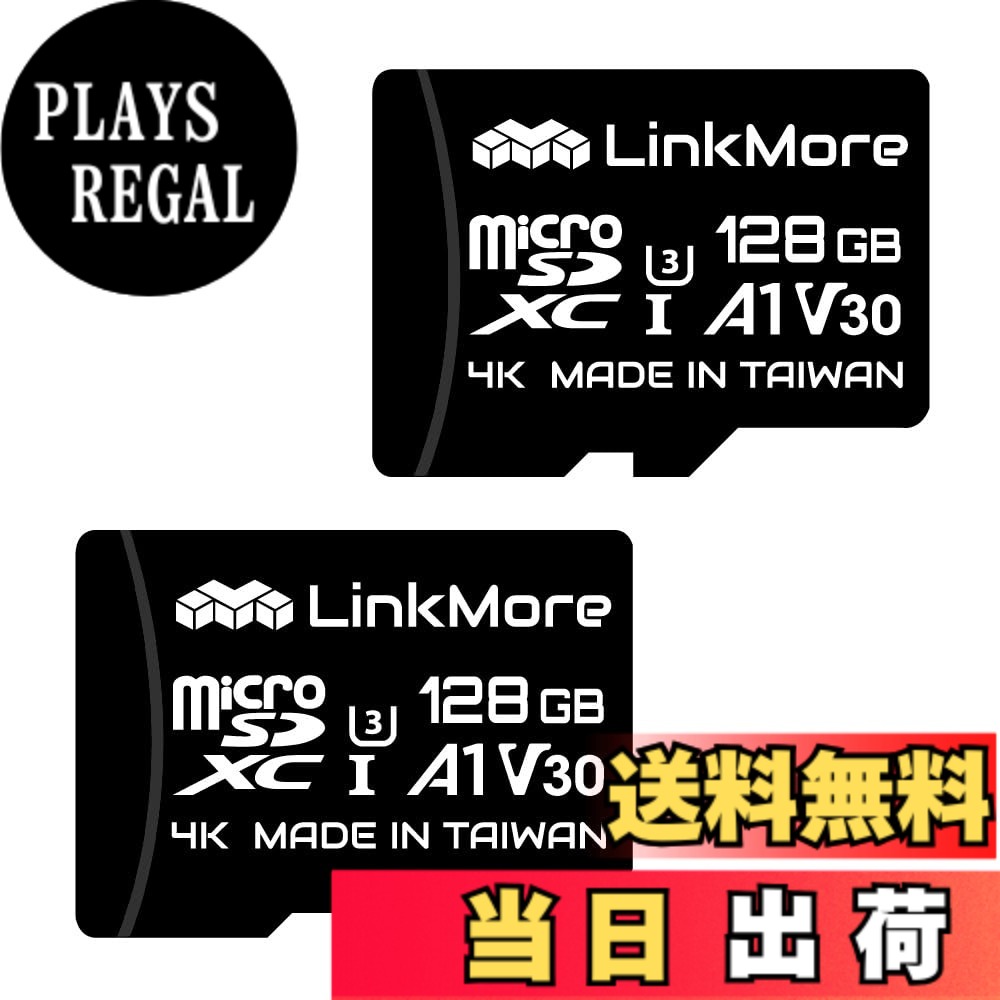 【貨物輸送無料】【2枚仕掛ける】LinkMore 128GB MicroSDXC歌留多 U3 / A1 / V30 / SDアダプタ付 (最大限度読み込む100MB/s)