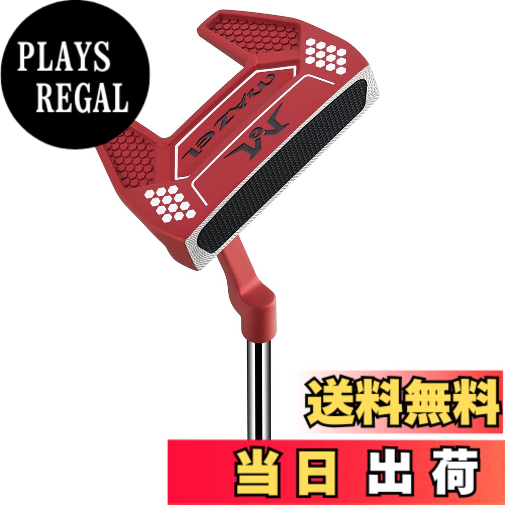 【送料無料】MAZEL (マゼル) パター ゴルフクラブ メンズ 右用 ヘッドカバー付き (アップグレード - 赤, 34インチ)