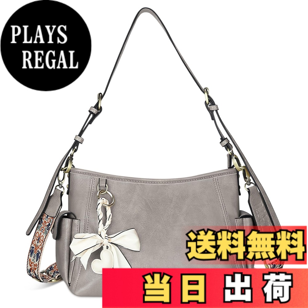 【送料無料】K I T A T U ショルダーバッグ レディース トートバッグ 斜め掛けバッグ ハンドバッグ 肩掛け カバン 斜めがけ 2way おしゃれ 大容量2 柔らかい シンプル カジュアル 手持ち 人気 通勤 (グレー, M)