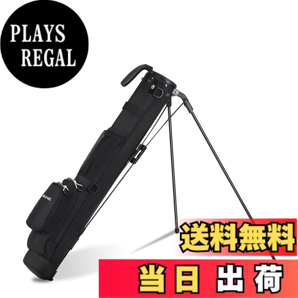【貨物輸送無料】MAZEL (マゼル) ゴルフ セルフ照明ランプ 野球クラブ入れもの 超軽さ 大静電容量納める ボンネット・衣嚢付き添い人 8本納める メンズ レディース (黒いこと)