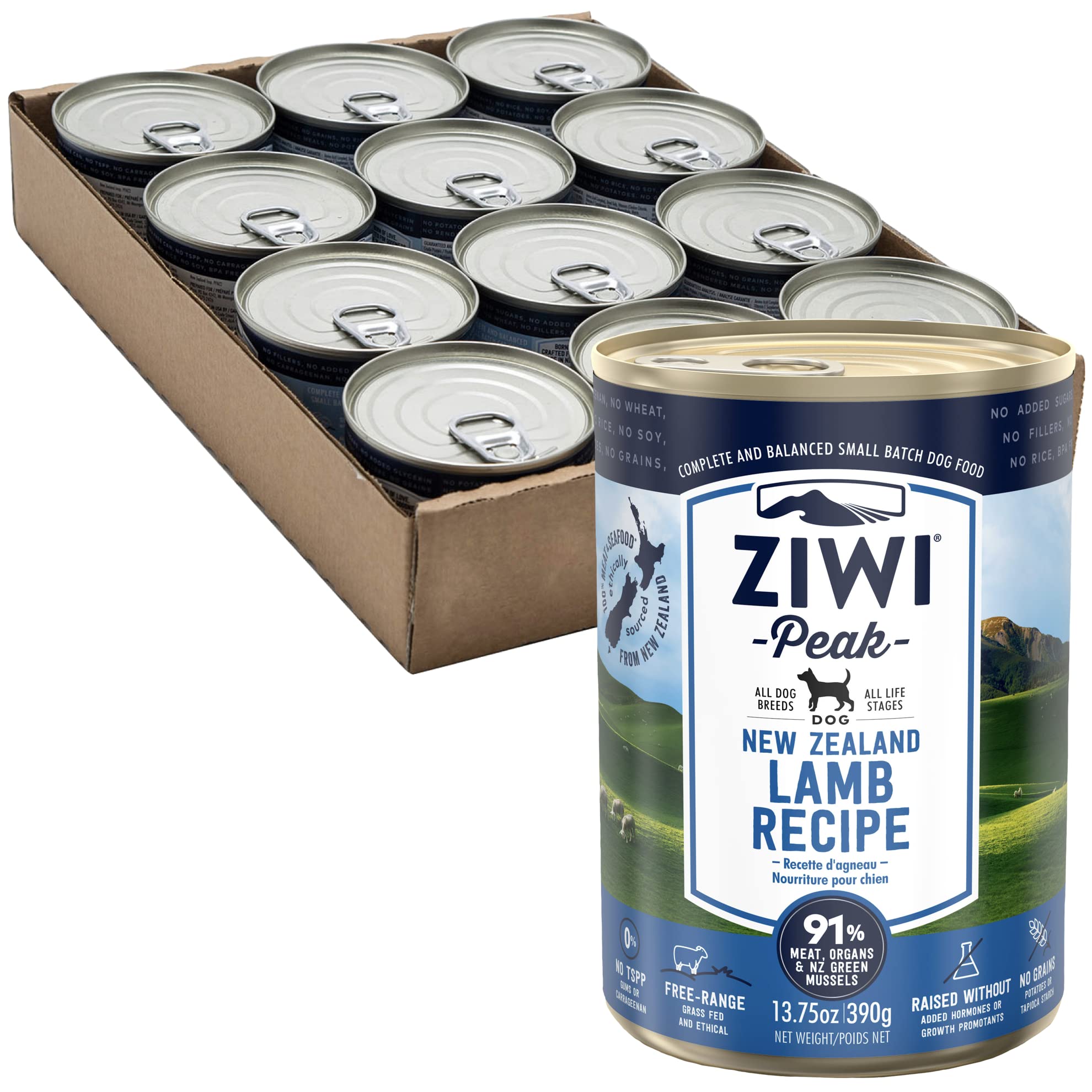 【送料無料】ジウィピーク (ZIWI Peak) 缶詰 ラム (犬用) 390gx12缶 (ケース販売) サイズ:390グラム (x 12)|PLAYS REGAL