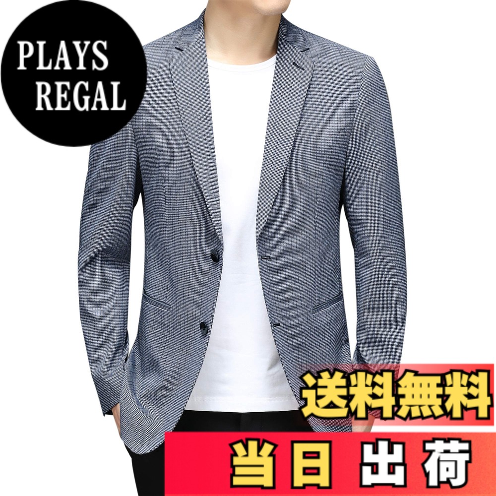 【貨物輸送無料】[FHLHY] テーラードジャケット メンズ 細身 長袖 背広上衣 心地好い 商行為 今めかしい おおきい大きさ 色：青み 2229、大きさ：XL
