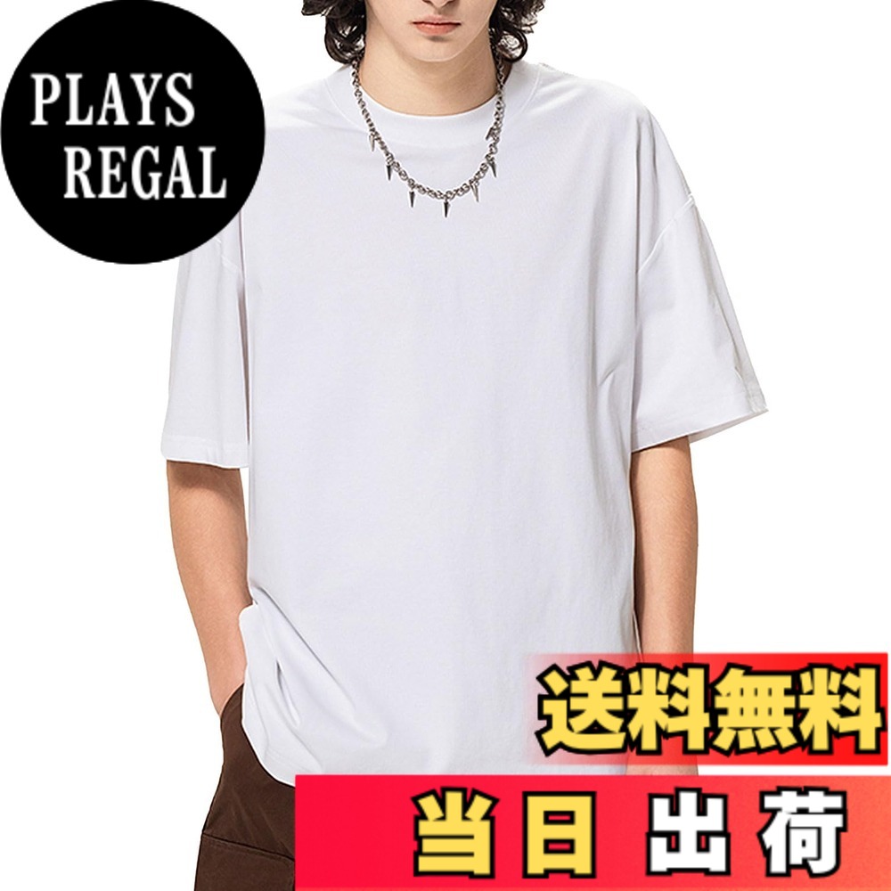 【送料無料】[TickElf] tシャツ メンズ レディース 10.9オンス 綿100 無地 厚手 おしゃれ ゆったり ビッグシルエット 大きいサイズ 夏服 アウトドア カジュアル 色：ホワイト、サイズ：2XL