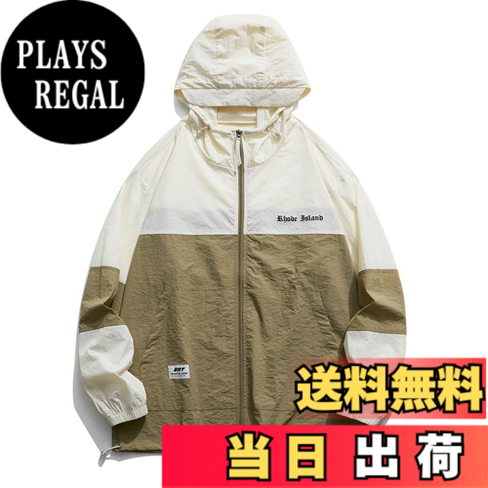 【送料無料】[Froyland] ウインドブレーカー メンズ 夏 ナイロン ジャケット 薄手 大きいサイズ ゆったり カジュアル おしゃれ アウター スポーツ 日焼け 冷房 アウトドア パッチワーク 色：イエロー3180、サイズ：2XL