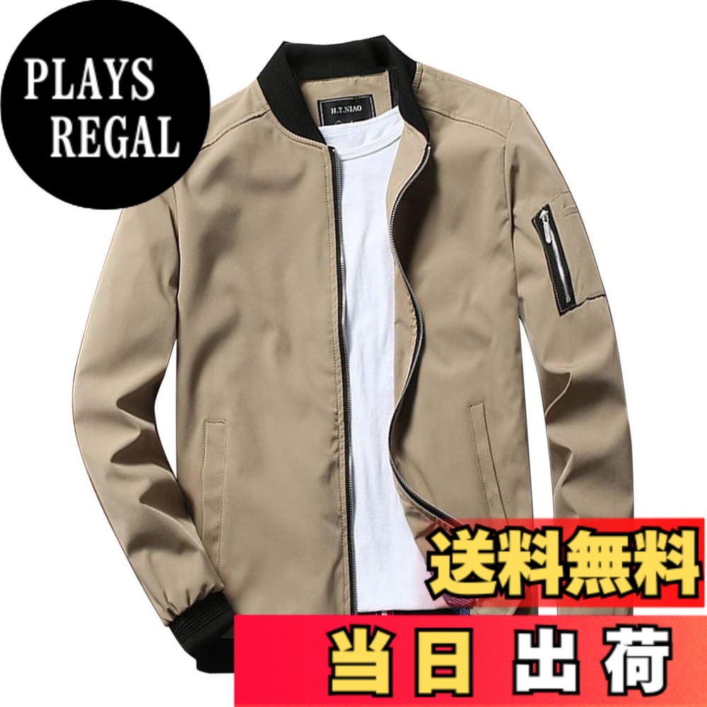【送料無料】[ｉｎｏｔｅｎｋａ] ジャケット ライトジャケット コート メンズ M~4XL カジュアル ジャンパー スリム ブルゾン エムエーワンジャケット スタジャン ブルゾン フライトジャケット スタジャン 薄手 アウター 春 秋 色：カーキ、サイズ：4XL