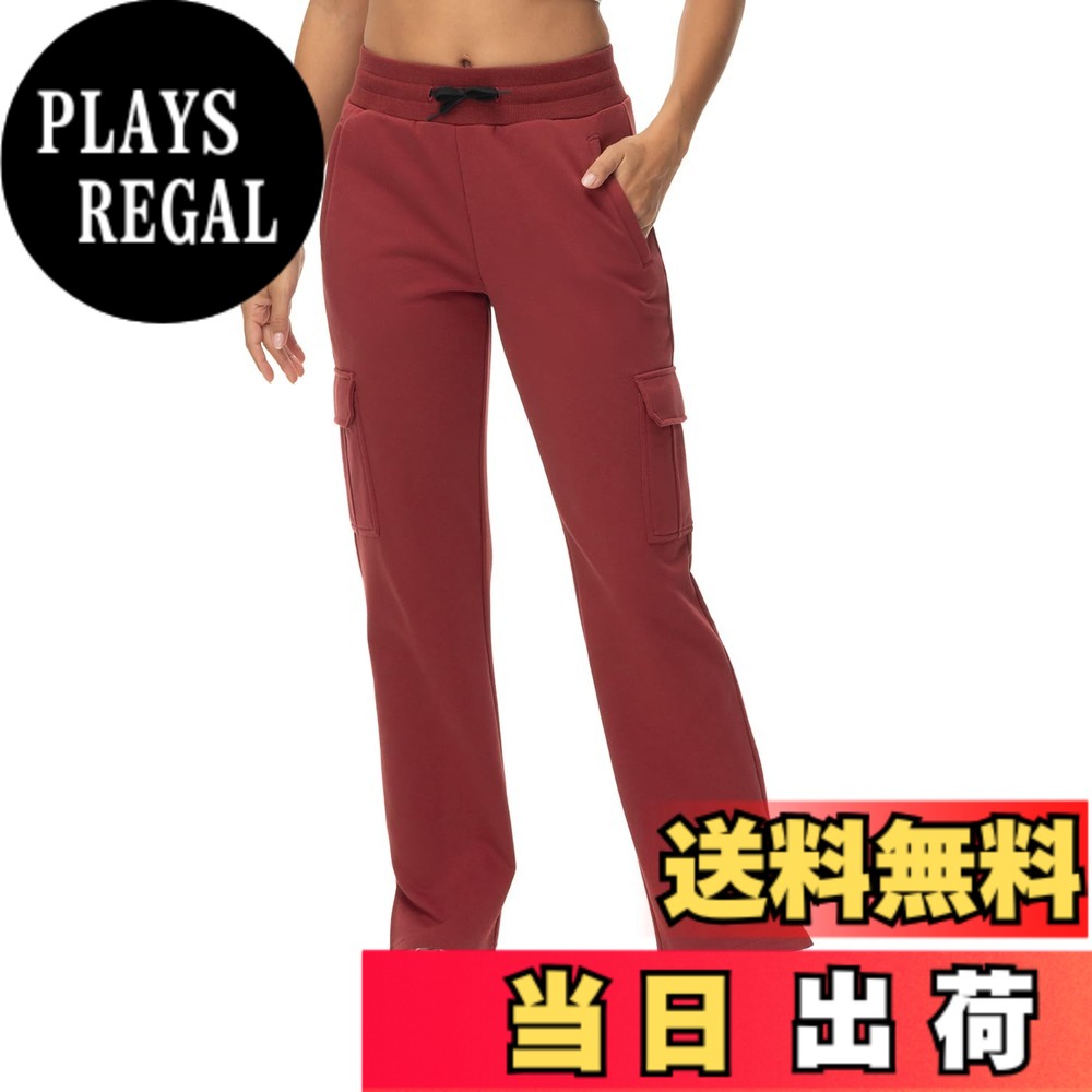 【送料無料】[Gopune] スウェットパンツ レディース カーゴパンツ ワイドパンツ ズボン 春秋用 ジョガーパンツ スポーツウェア 美脚 作業着 カジュアル おしゃれ 大きいサイズ 色：レッド、サイズ：L