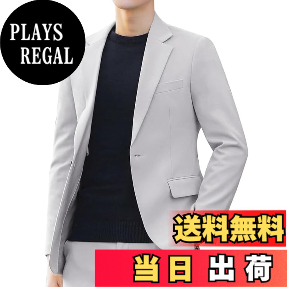 【送料無料】[MTKCNTL] メンズ テーラードジャケット スーツ カジュアル おしゃれ 通勤 ブレザー 大きいサイズ ジャケット 長袖 無地 ゆったり 通学 アウター シンプル スリムフィット 上着 春 秋 冬 日常 色：ホワイト、サイズ：2XL