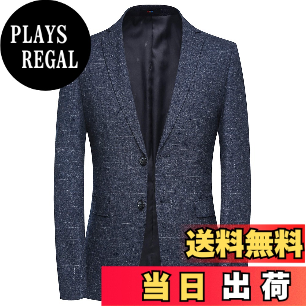 【貨物輸送無料】[FHLHY] テーラードジャケット メンズ 細身 長袖 背広上衣 心地好い 商行為 今めかしい おおきい大きさ 色：米国海軍 9823、大きさ：2XL