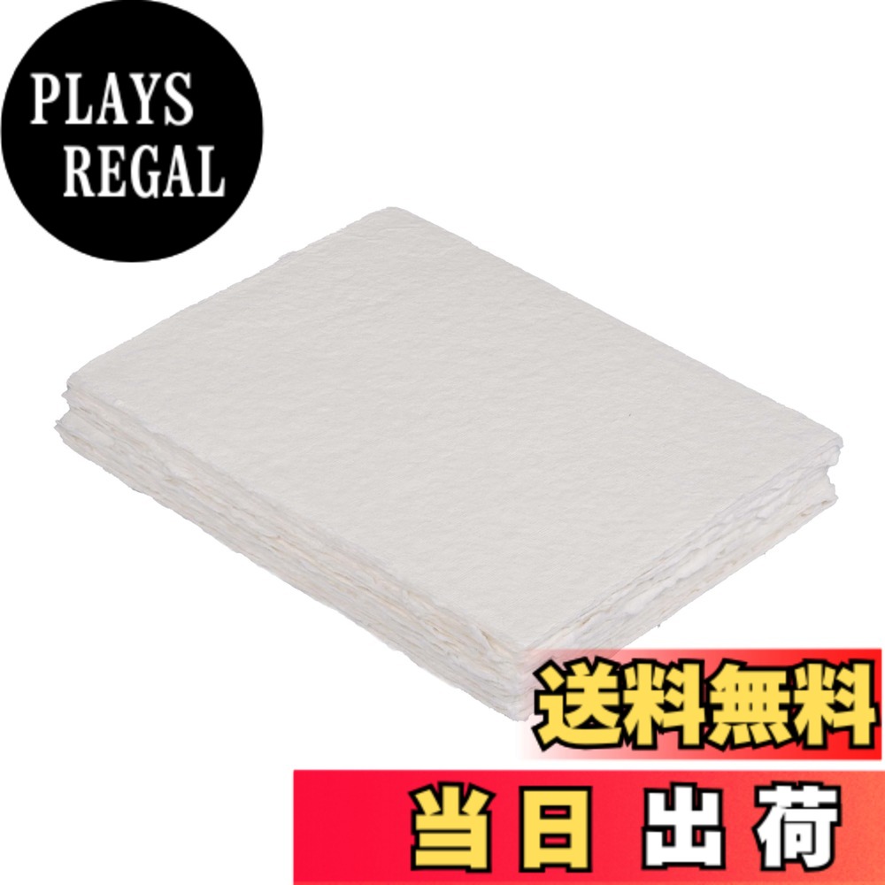 【送料無料】LEATHER VILLAGE 400 GSM / 25シート - ラフ/テクスチャドローイング/スケッチ用紙 - ハンドメイド/デッキルエッジペーパーバージンエジプト綿から作られました 色：Off-White、サイズ：11.5 inches X 7.5 inches