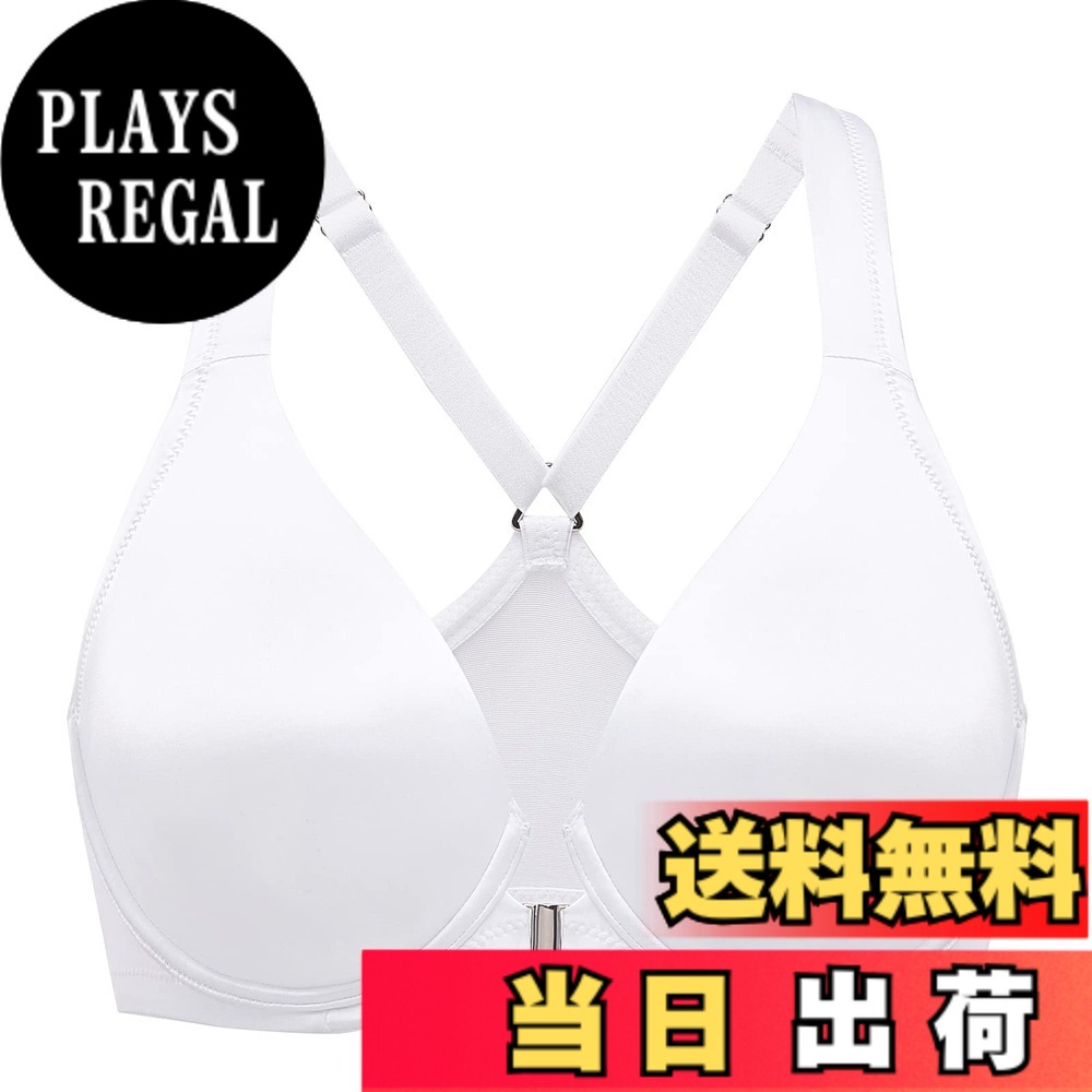【送料無料】[DELIMIRA] フロントホック ブラジャー レディース 大きいサイズ サテン質感 ワイヤー入り パッドなし Tシャツブラ 色：ホワイト1、サイズ：G100