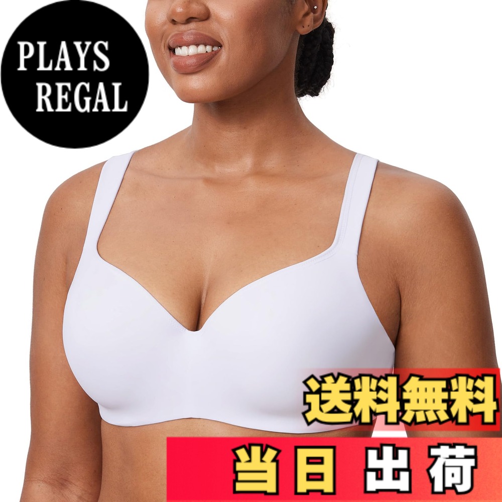 【送料無料】[DELIMIRA] ブラジャー 大きいサイズ ワイヤーあり 無地 フルカップ モールドカップ シームレスブラ tシャツブラジャー 色：ホワイト1、サイズ：H80
