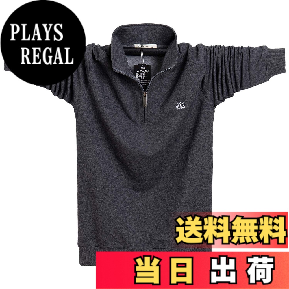 【送料無料】[YIGAR] メンズポロシャツ 半袖 長袖 Tシャツ メンズゴルフシャツ 大きいサイズ カジュアル シンプル 襟付き ファッション スポーツ かっこいい 部屋着 快適 吸汗速乾 夏 多色選択 M~6XL 8899 色：ダークグレー-1、サイズ：2XL