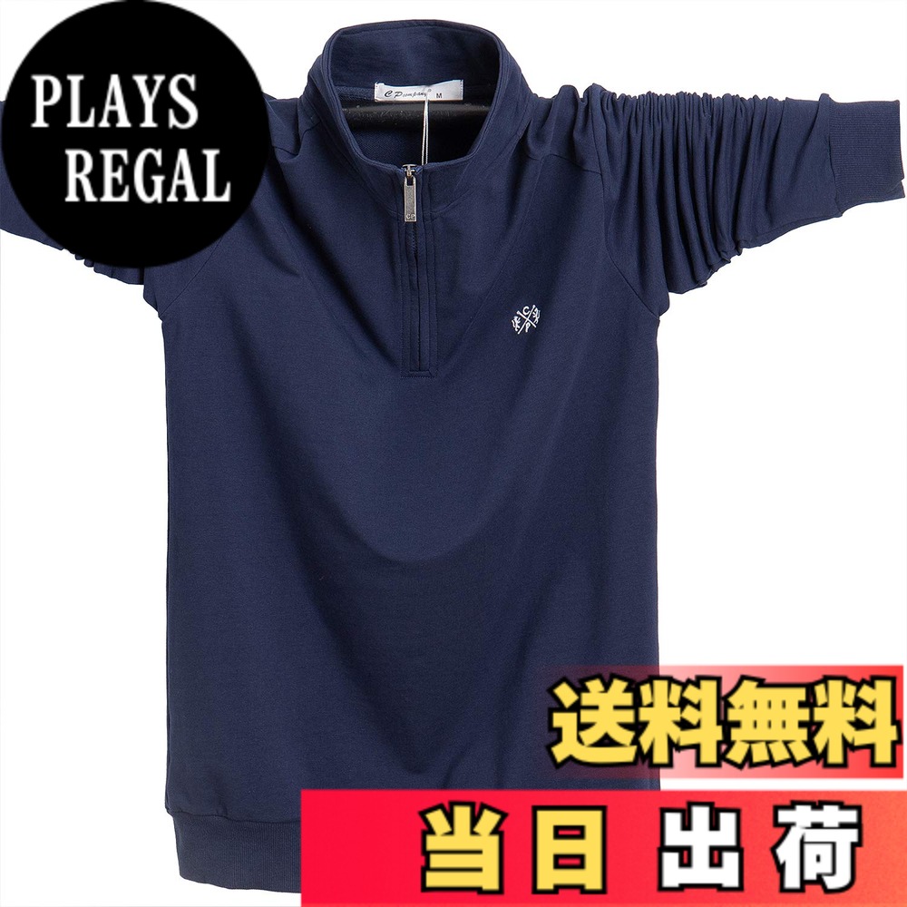 【送料無料】[YIGAR] メンズポロシャツ 半袖 長袖 Tシャツ メンズゴルフシャツ 大きいサイズ カジュアル シンプル 襟付き ファッション スポーツ かっこいい 部屋着 快適 吸汗速乾 夏 多色選択 M~6XL 8899 色：ダークブルー-1、サイズ：4XL