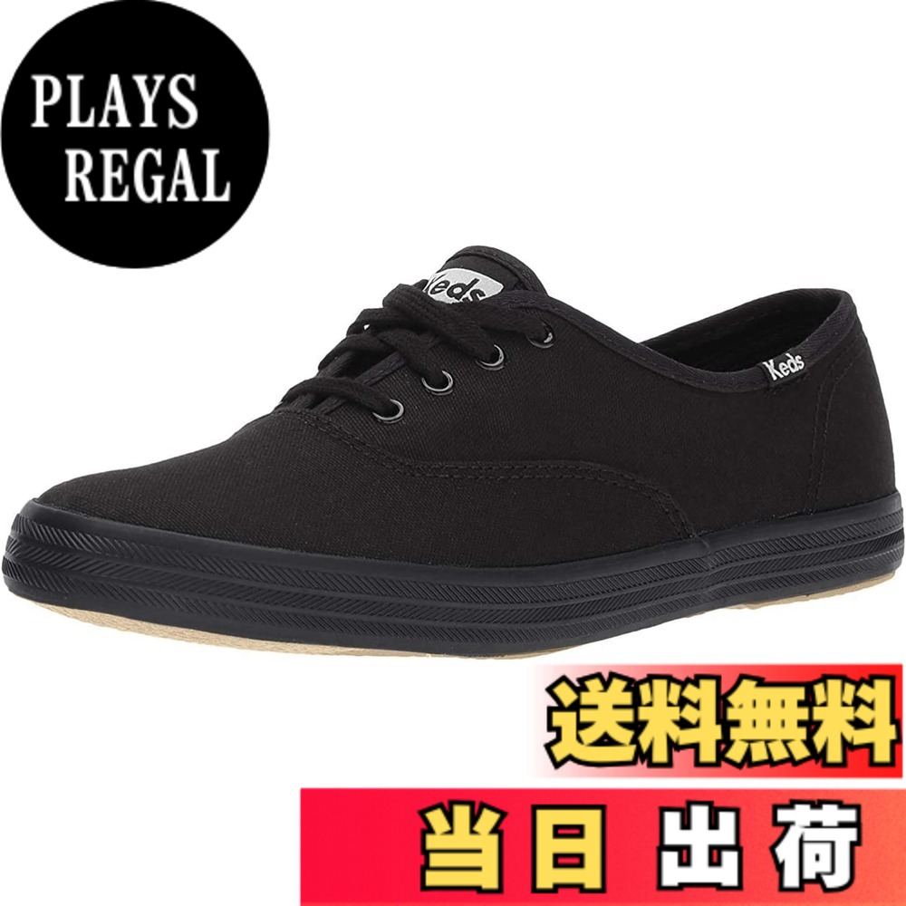 【貨物輸送無料】Keds レディース Keds Champion Canvas Lace Up流行り物スニーカー [並行輸入品] 色：黒いこと、大いさ：22.5 糎