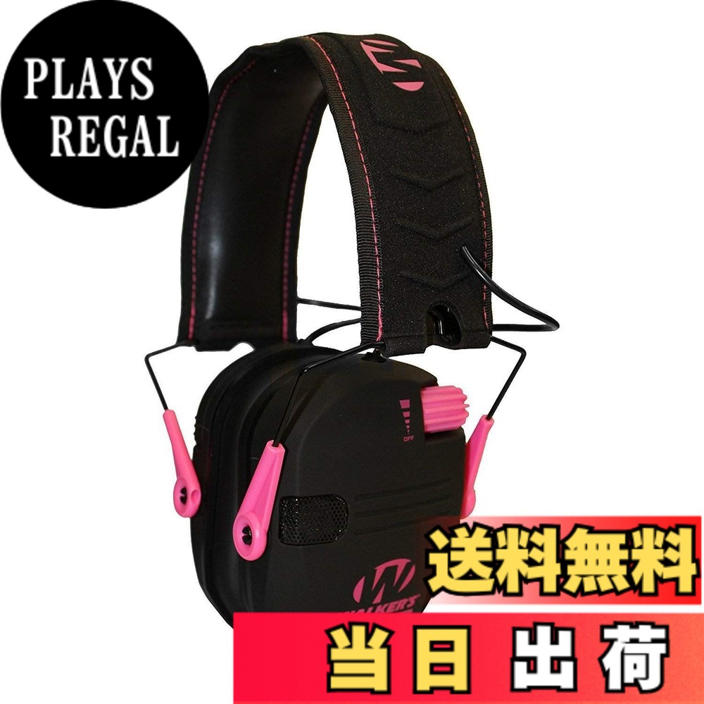 【貨物輸送無料】Walker\u0027s ハンティングイヤーマフ。Walker\u0027s Earmuffsユニ・成年者 色：スリムエレクトロニック - 黒いこと、サクラ色の声遣い。、大いさ：Free Size