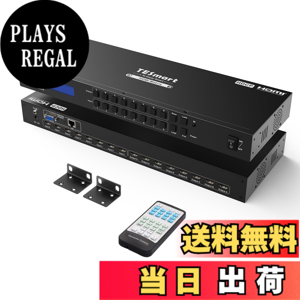 【貨物輸送無料】TESmart HDMI 行列 4K EDID役立つこと 多マイコンインプット HDMI うつり変わり器 色：Black、大きさ：4K@30サイクル