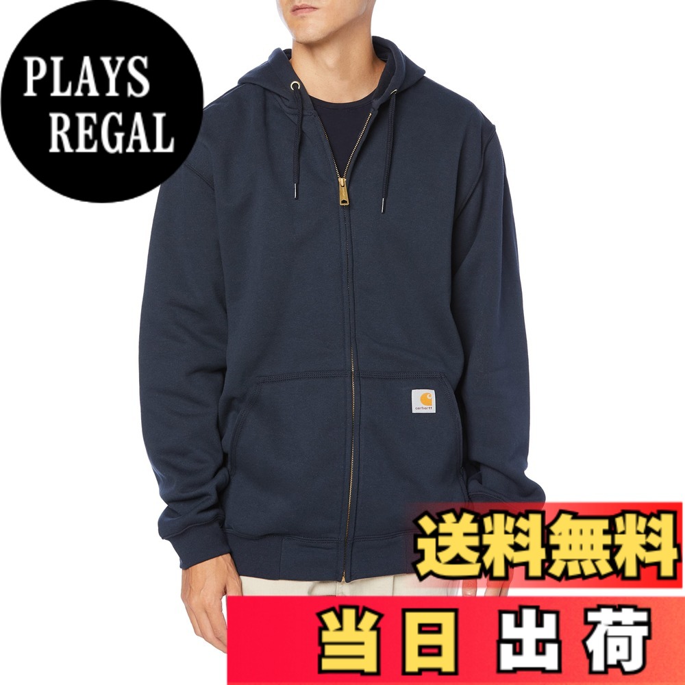 【送料無料】carhartt(カーハート) メンズ MIDWEIGHT HOODED ZIP-FRONT SWEATSHIRTフード付きトレーナー [並行輸入品] 色：ネイビー、サイズ：L｜PLAYS REGAL