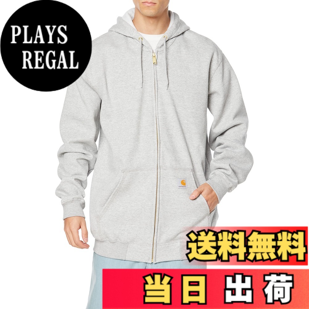 【送料無料】carhartt(カーハート) メンズ MIDWEIGHT HOODED ZIP-FRONT SWEATSHIRTフード付きトレーナー [並行輸入品] 色：グレー、サイズ：L｜PLAYS REGAL