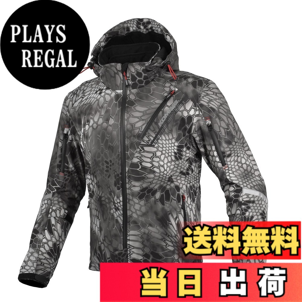 【送料無料】[コミネ] バイク用 プロテクトソフトシェルウィンターパーカ-イフ JK-579 JK-5791 JK-5792 JK-5793 秋冬春向け 防寒 CE規格レベル2 CE規格 ストレッチ素材 防風 プロテクター 色：Typhon Camo、サイズ：WM｜PLAYS REGAL