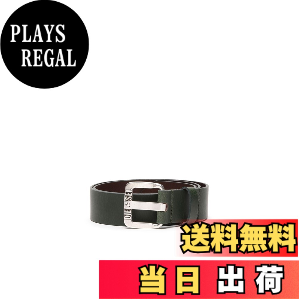 【貨物輸送無料】[Diesel] [ディーゼル] メンズ バッファローレザー ロゴタイプ 胴締め X08881P1913 色：カーキ、大きさ：90