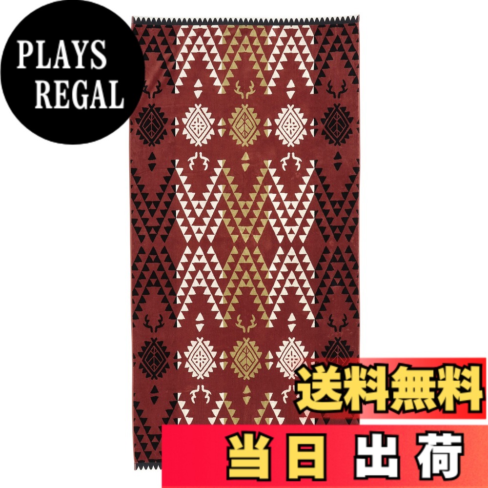 【貨物輸送無料】キャプテンスタッグ(CAPTAIN STAG) 大判西洋手ぬぐい 引っ敷き 取りまかなう ビッグジャガードタオル 180x100糎 綿100% 【ナバホパターン/モロッカンタイルパターン】 UD-73/UD-74/UD-75 色：ナバホパターン・レッド、大いさ：100x180糎