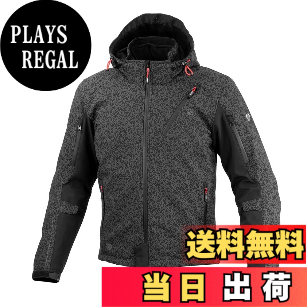 【送料無料】[コミネ] バイク用 プロテクトソフトシェルウィンターパーカ-イフ JK-579 JK-5791 JK-5792 JK-5793 秋冬春向け 防寒 CE規格レベル2 CE規格 ストレッチ素材 防風 プロテクター 色：Neo HR Black、サイズ：WL｜PLAYS REGAL