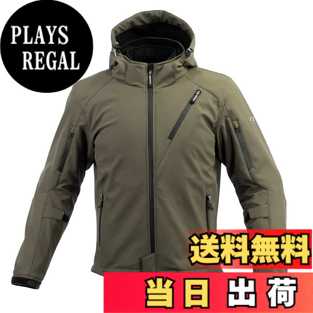 【送料無料】[コミネ] バイク用 プロテクトソフトシェルウィンターパーカ-イフ JK-579 JK-5791 JK-5792 JK-5793 秋冬春向け 防寒 CE規格レベル2 CE規格 ストレッチ素材 防風 プロテクター 色：Neo Olive、サイズ：WM｜PLAYS REGAL 23,660円