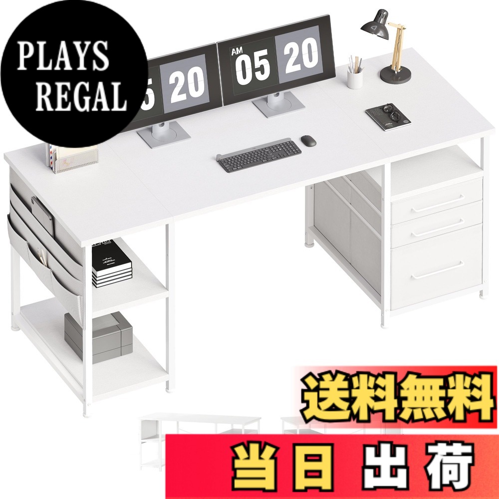 【貨物輸送無料】Maihail マイコン事務机抽き出し付き添い人 学び取る机 pc事務机 色：真っ白い、大きさ：140幅