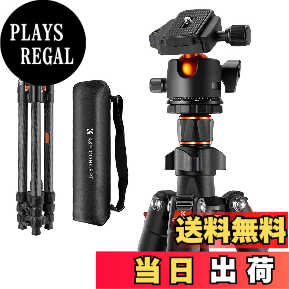【送料無料】K&F Concept カーボン三脚 DSLRカメラ ビデオカメラに適用 色:ブラック、サイズ:K254C2+BH-36L|PLAYS REGAL
