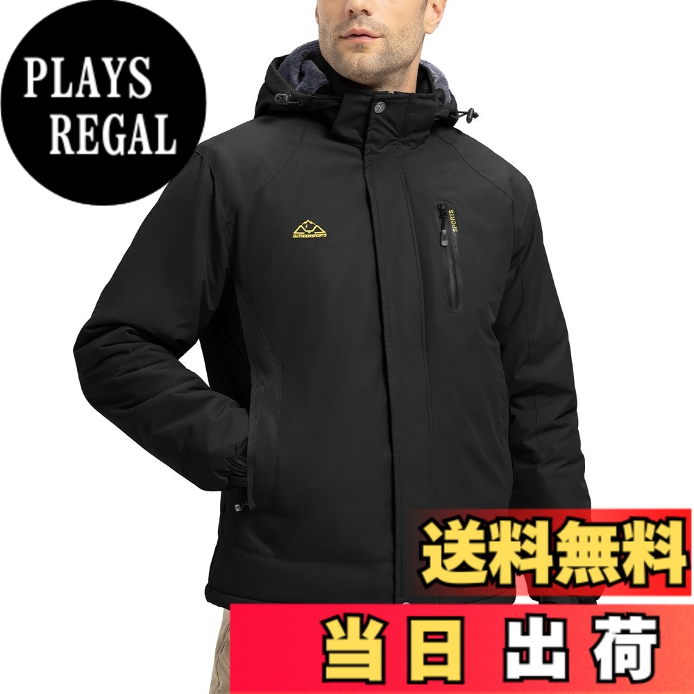 【貨物輸送無料】[YSENTO] メンズ 防寒着 ジッパー逆 アウトドア上衣 中綿上衣 スキーの板御召しもの 魚釣り 山登り服 自動自転車御召しもの ボンネット付 脱着式 防撥水 ジップポケット 秋冬用 色：黒いこと、大きさ：3XL