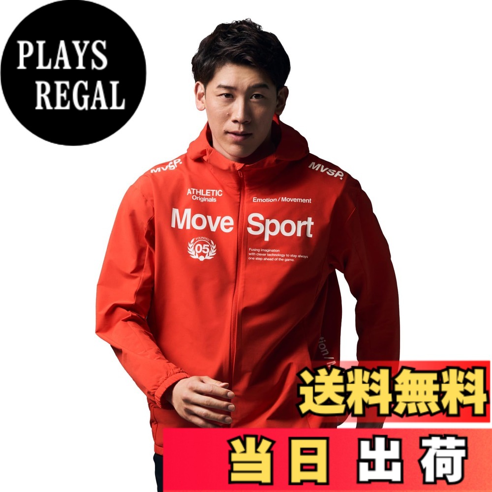 【送料無料】[デサント] ジャージ MOVESPORT 【石川祐希着用モデルあり】 AIRY TRANSFER ライトウォーム フルジップフーディー 軽量 4WAYストレッチ 保温 はっ水 トレーニング ランニング 色：RD00(ST4FJK21M)、サイズ：XO｜PLAYS REGAL
