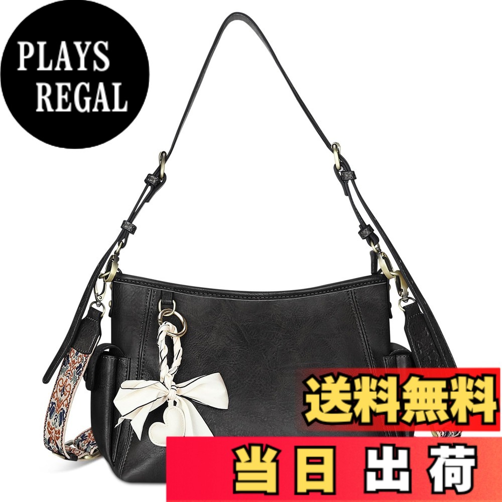 【送料無料】K I T A T U ショルダーバッグ レディース トートバッグ 斜め掛けバッグ ハンドバッグ 肩掛け カバン 斜めがけ 2way おしゃれ 大容量2 柔らかい シンプル カジュアル 手持ち 人気 通勤 色：ブラック、サイズ：M｜PLAYS REGAL