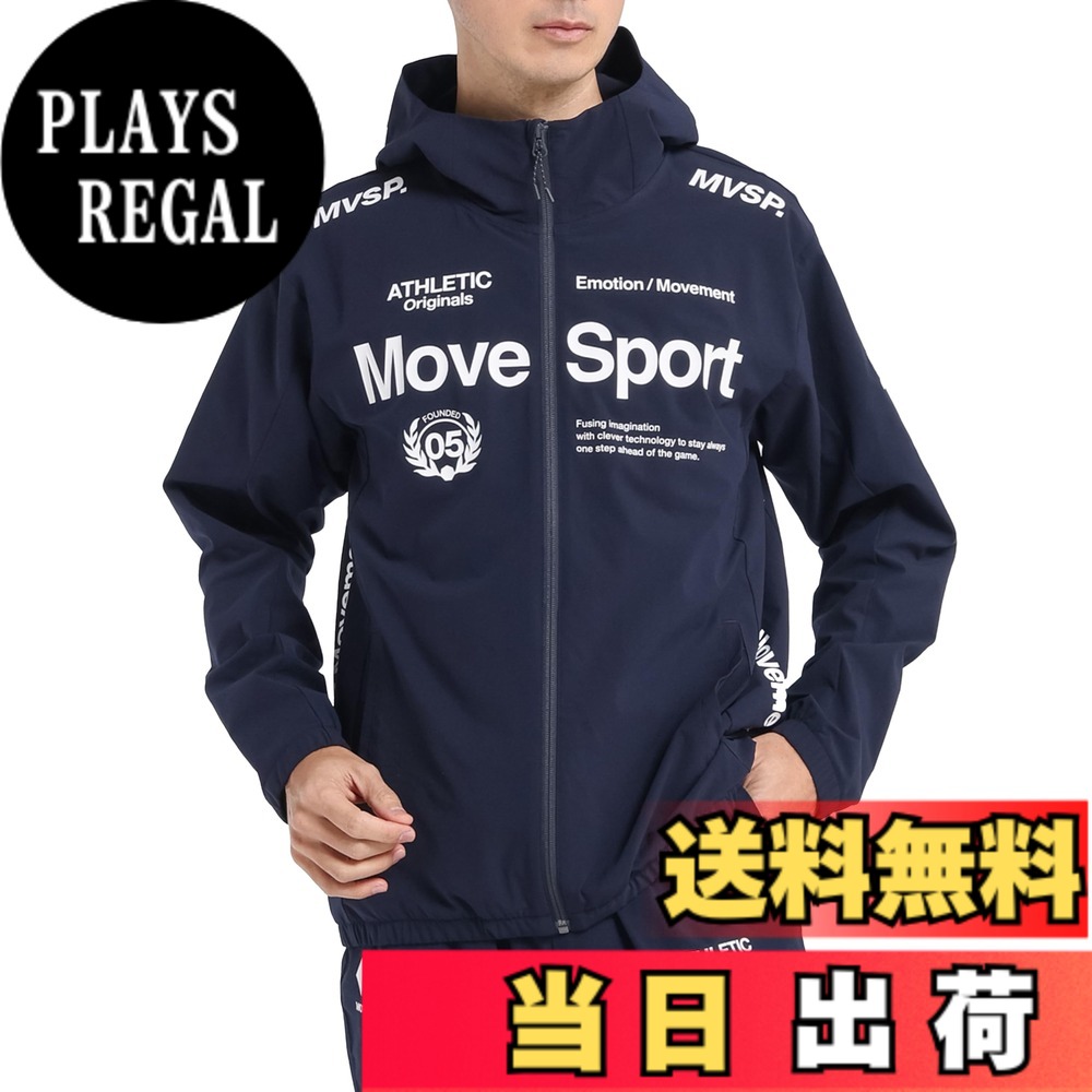 【送料無料】MOVESPORT(ムーブスポーツ) ジャージ・クロスデサント AIRY TRANSFER TAIKYU オーセンティックロゴ フルジップフーディー ストレッチ はっ水 色褪せしにくい トレーニング ランニングメンズ 色：NV00(ST5SJK22M)、サイズ：O｜PLAYS REGAL