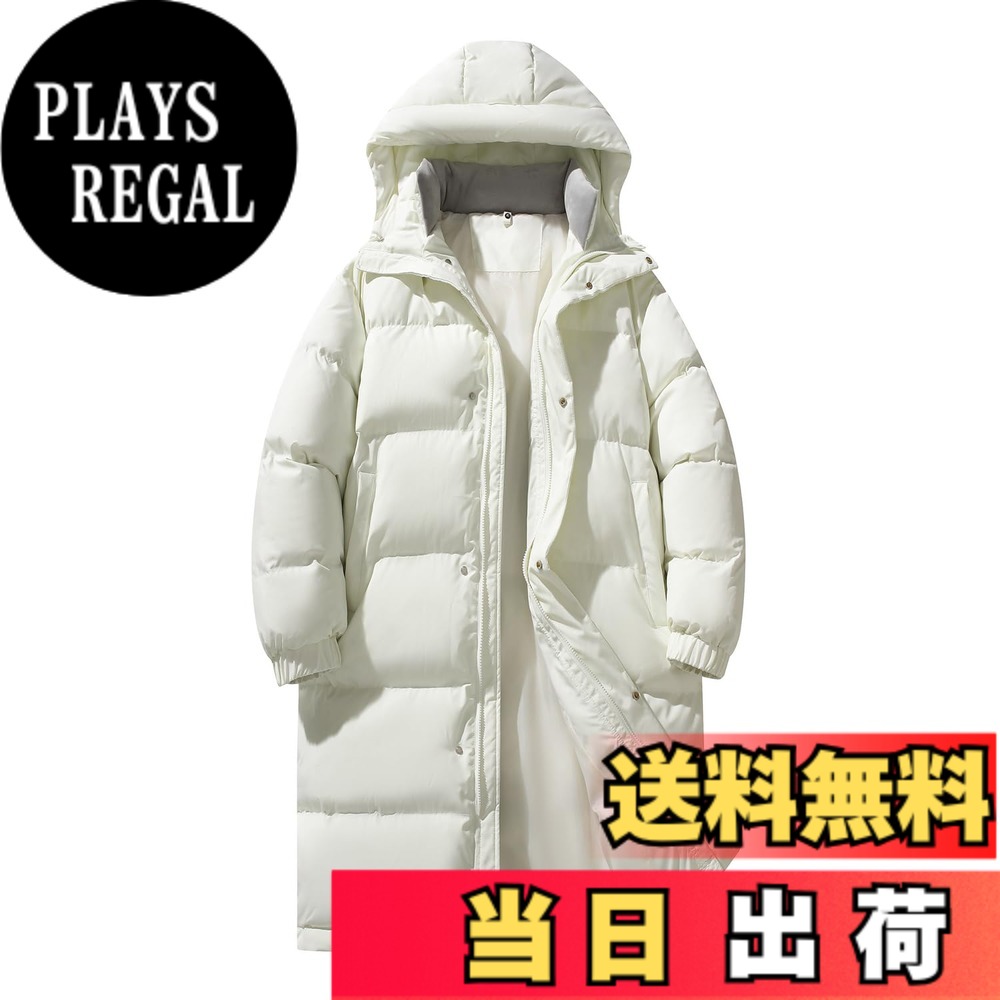 【貨物輸送無料】[Candy Kiosk] メンズ 冬服 厚地の外套ロング 中綿 朦々たる 男女兼用 アウトドア 上衣 おおきい大きさ 厚地の外套 生あたたかい 無地 防寒 防風 ゆったり 心地好い 上衣 落ち込む上衣 色：1-2ベージュ、大きさ：L