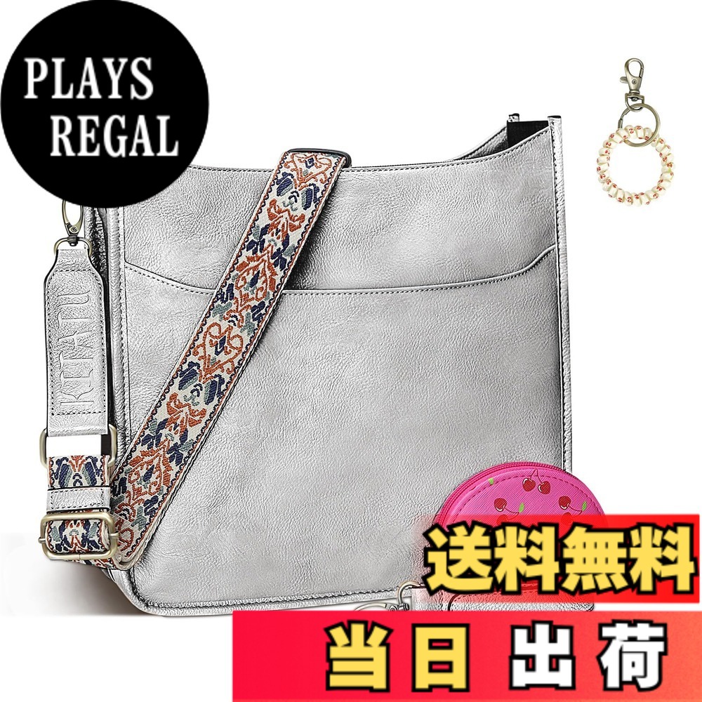 【送料無料】[K I T A T U] ショルダーバッグ レディースバッグ レディース 斜めがけ ショルダー トートバッグ 斜め掛けバッグ ハンドバッグ 肩掛け カバン おしゃれ 大容量 柔らかい シンプル カジュアル 人気 通勤 色：シルバー、サイズ：L｜PLAYS REGAL