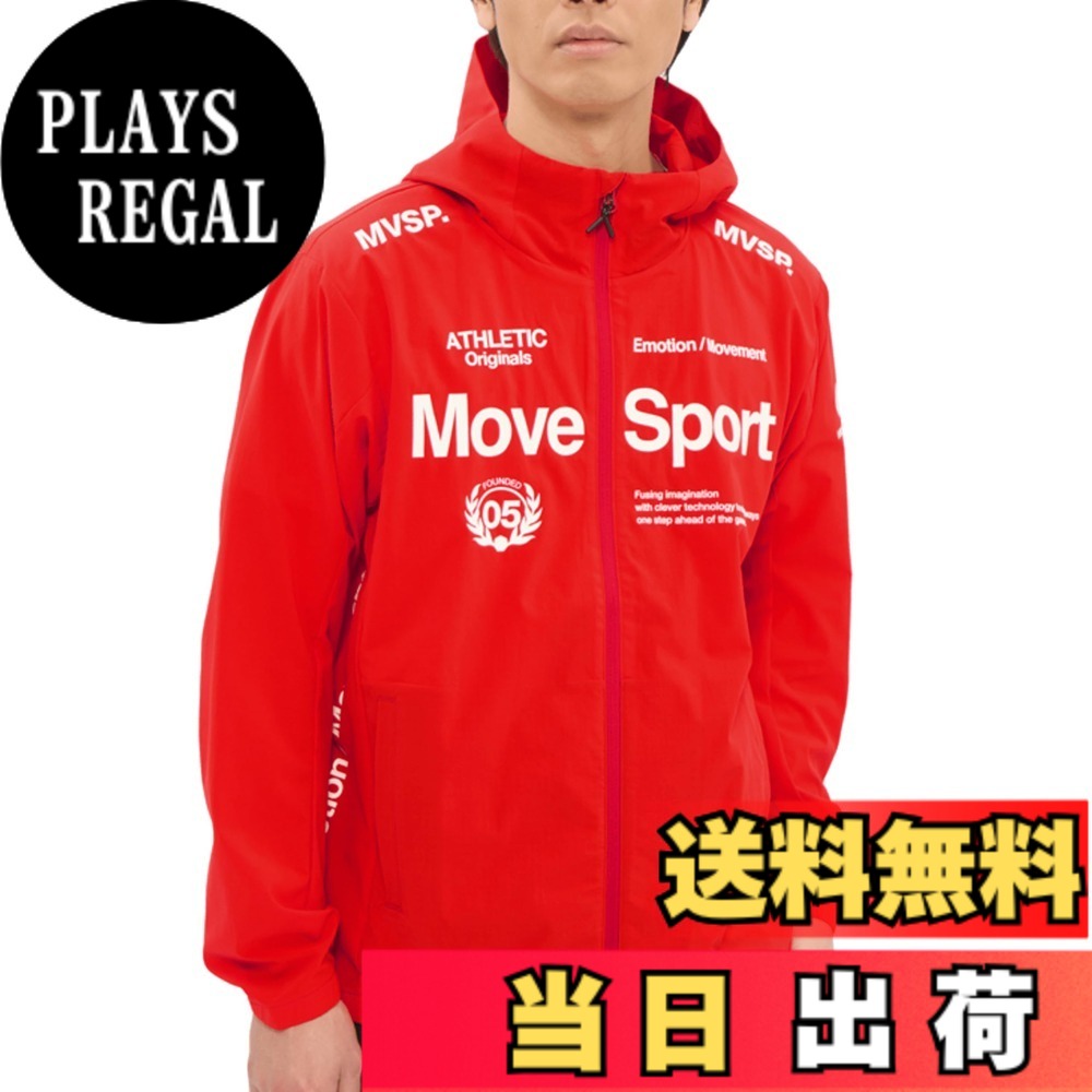 【送料無料】MOVESPORT(ムーブスポーツ) ジャージ・クロスデサント AIRY TRANSFER TAIKYU オーセンティックロゴ フルジップフーディー ストレッチ はっ水 色褪せしにくい トレーニング ランニングメンズ 色：RD00(ST5SJK22M)、サイズ：2XO｜PLAYS REGAL