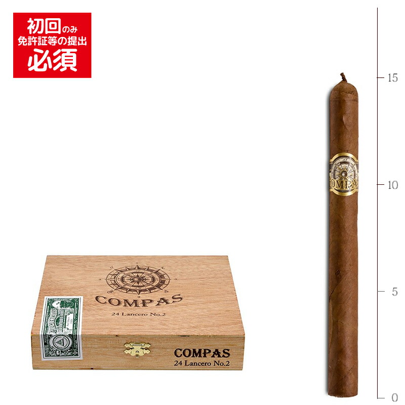 【プレミアムシガー】【箱買い】【２４本入り】<BR>　コンパス　ランセロ　No.2<BR>　≪38RG／152mm≫　[ロンズデール系]　（強さ：●●●〇〇）〔キューバンシガー輸入〕
