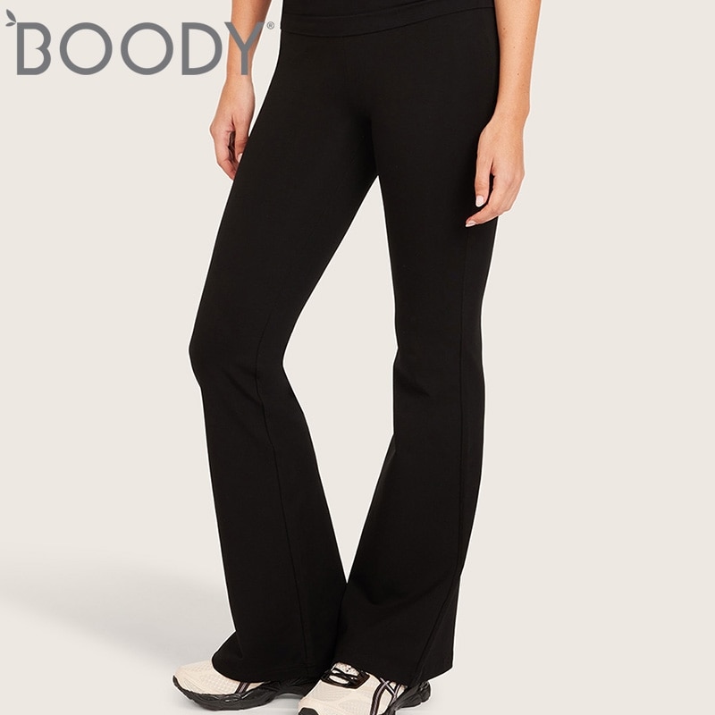 BOODY ブーディ Forme ハイウエストフレアパンツ レギュラー丈 黒いこと