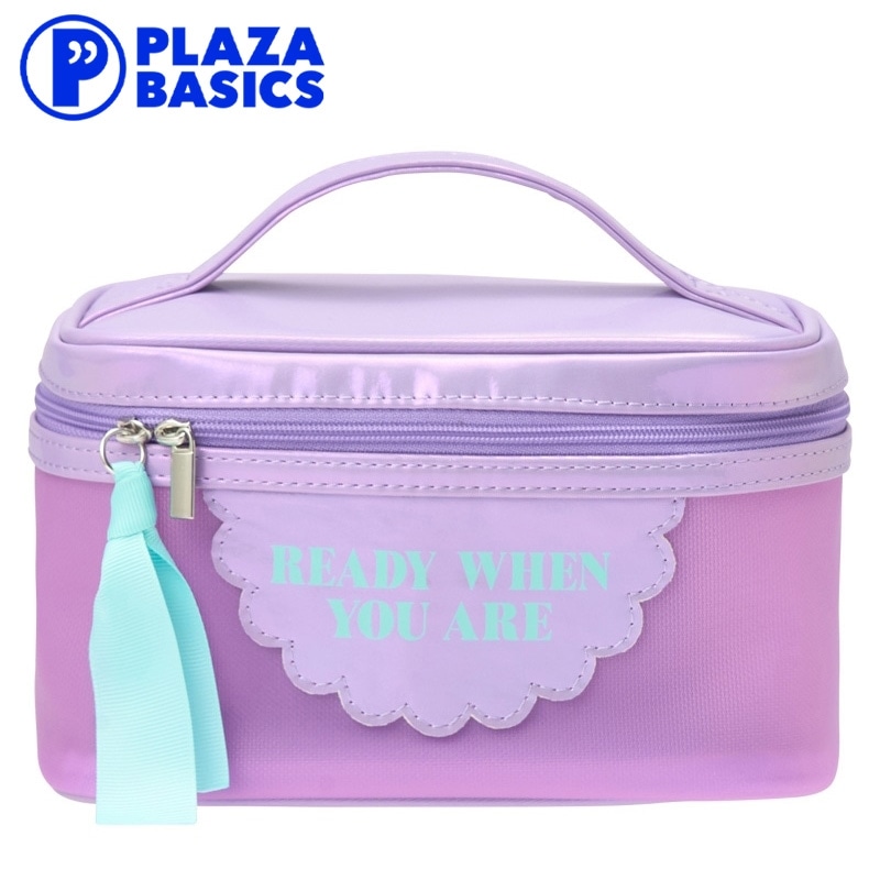 楽天市場】PLAZA BASICS バニティポーチ スリム ライトブルー