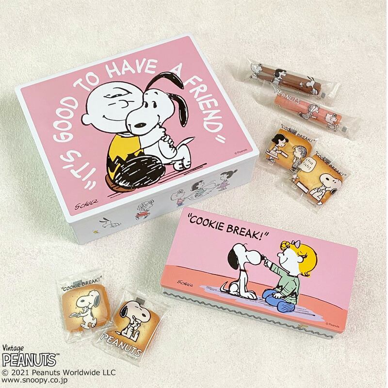 楽天市場 スヌーピー Peanuts チョコレートサンドクッキー デザイン缶 プラザ オンライン楽天市場店